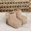 haussons bébé laine Beige