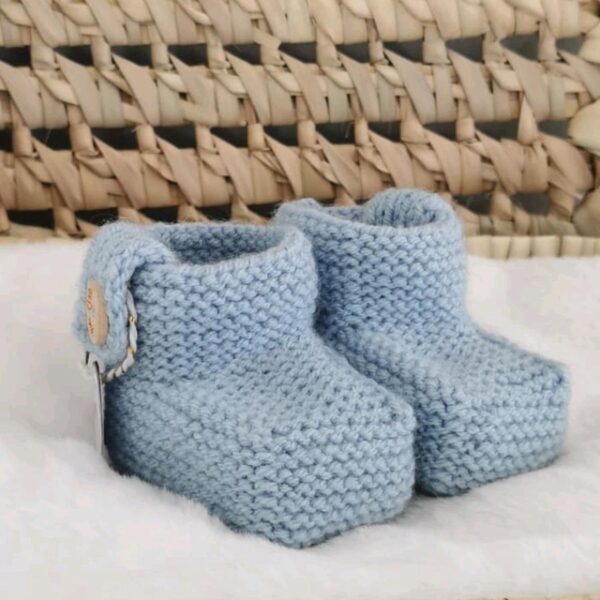 Chaussons bébé laine Bleu