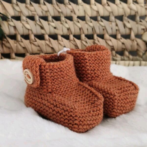 Chaussons bébé laine Caramel