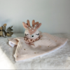 Doudou bébé personnalisé biche rose 3