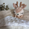 Doudou bébé personnalisé biche rose 4