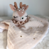 Doudou bébé personnalisé biche rose 6